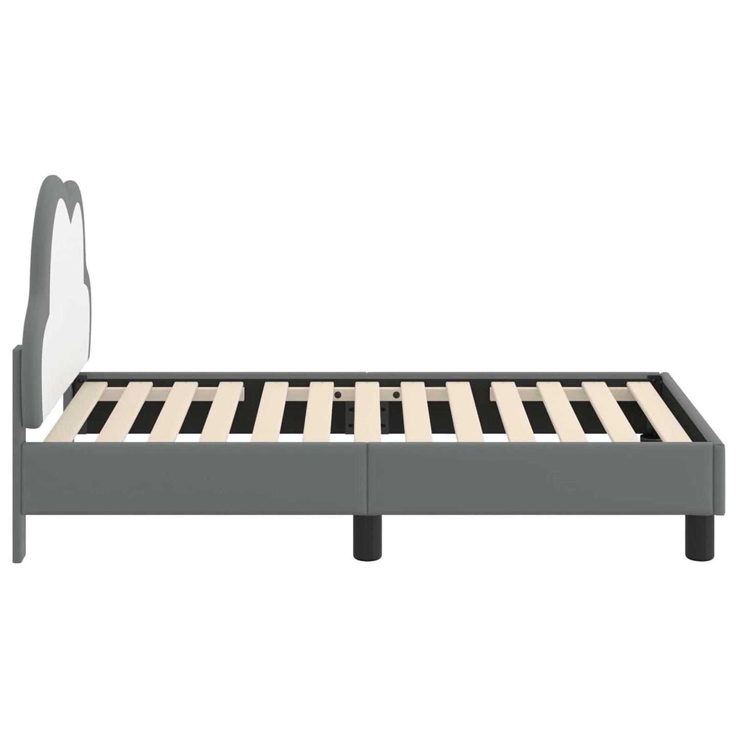 Kinderbettgestell mit Kopfteil Hellgrau 70 x 140 cm PU