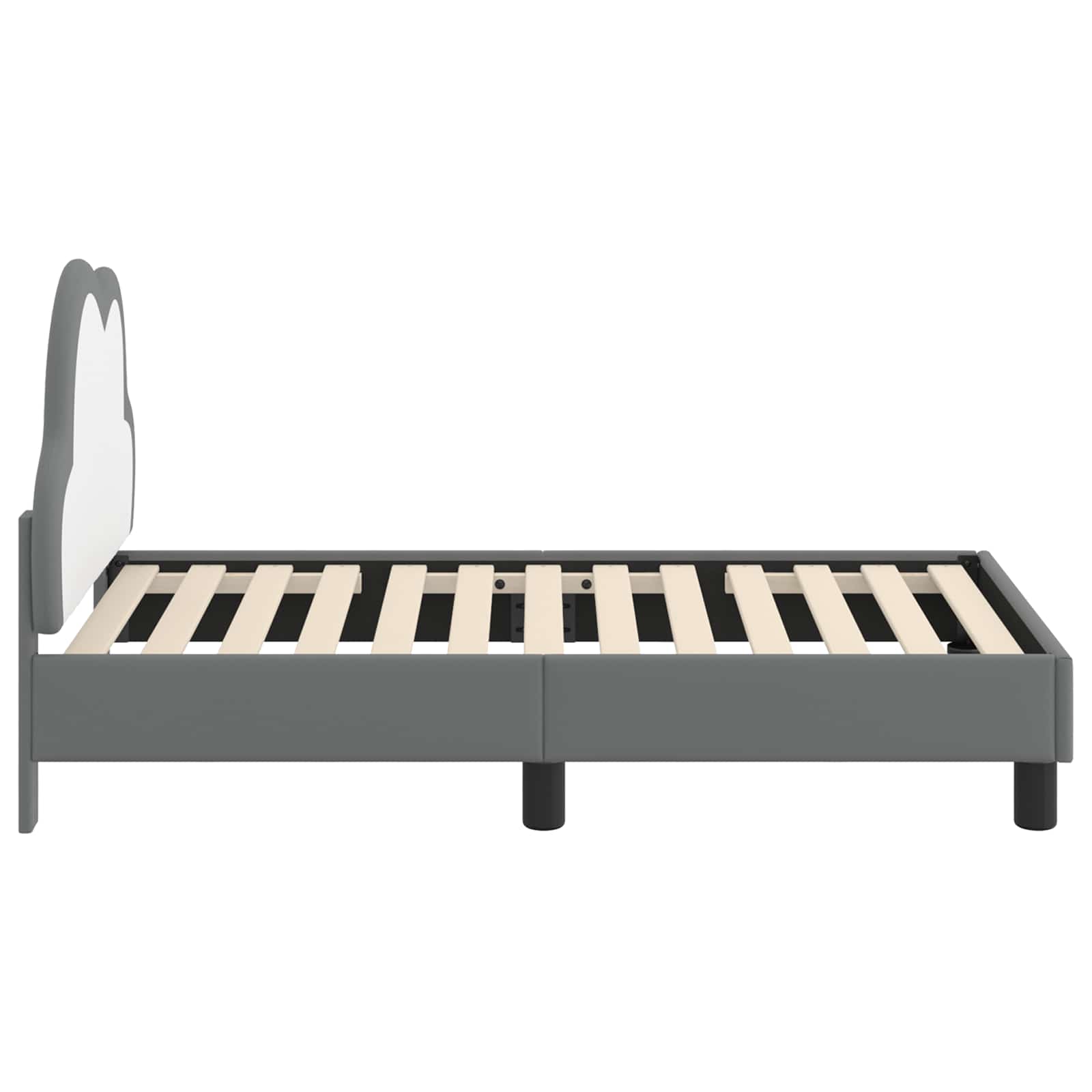 Kinderbettgestell mit Kopfteil Hellgrau 70 x 140 cm PU