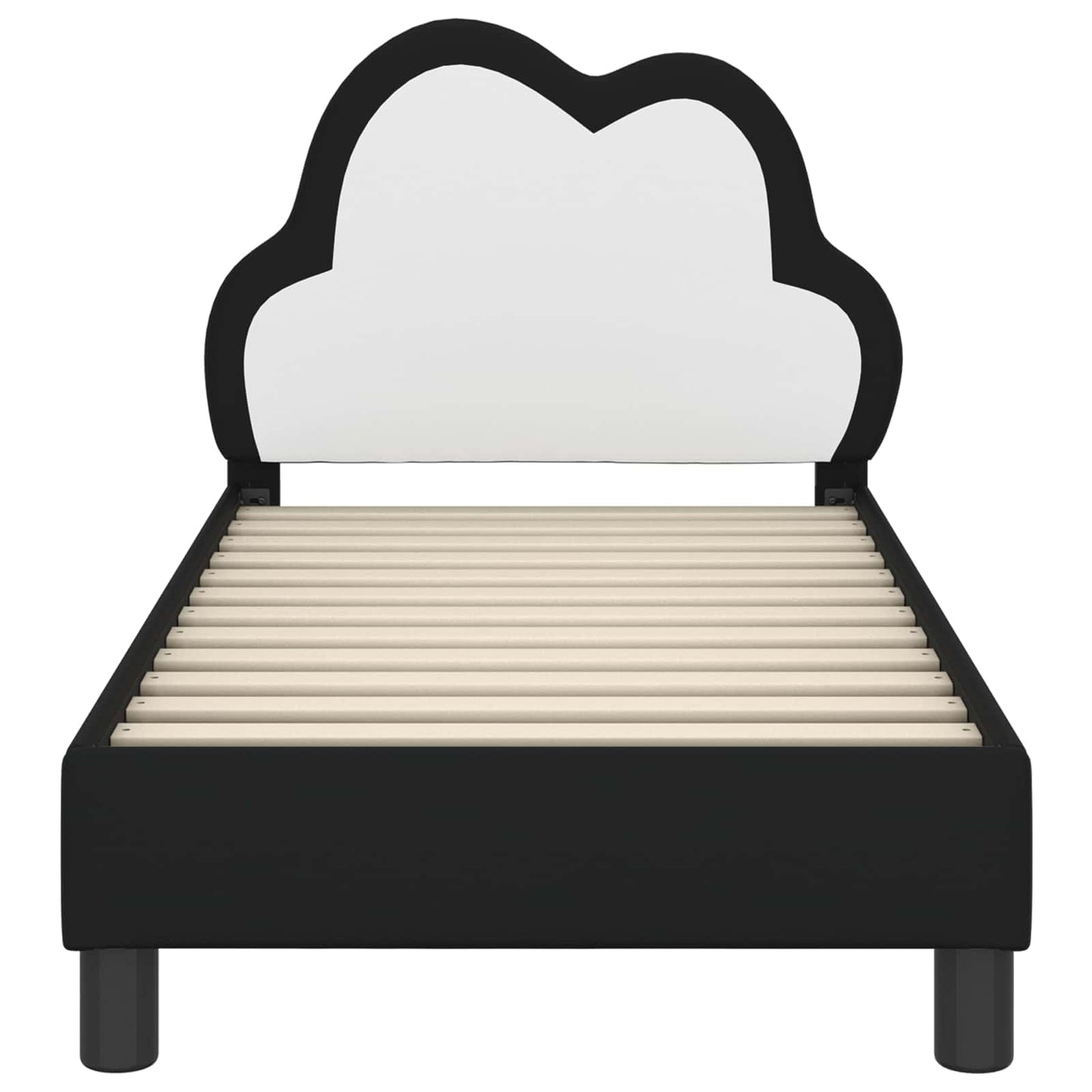 Kinderbettgestell mit Kopfteil Schwarz 70 x 140 cm PU