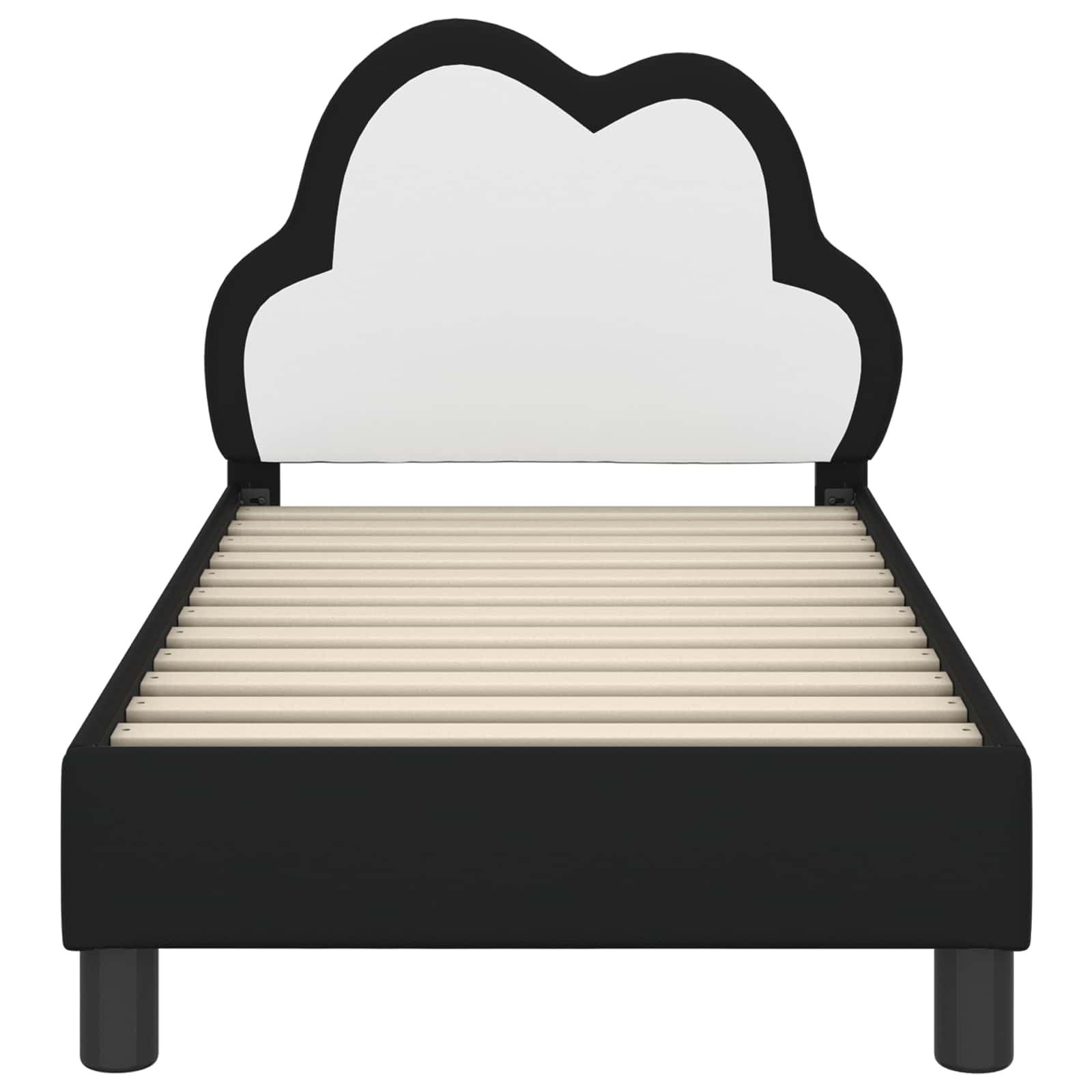 Kinderbettgestell mit Kopfteil Schwarz 70 x 140 cm PU