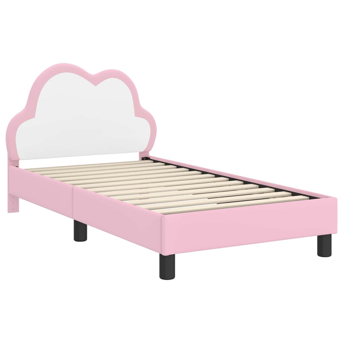 Kinderbettgestell mit Kopfteil Rosa 80 x 160 cm PU