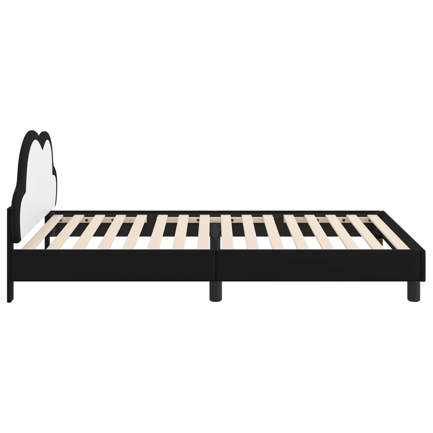 Kinderbettgestell mit Kopfteil Schwarz 90 x 190 cm PU