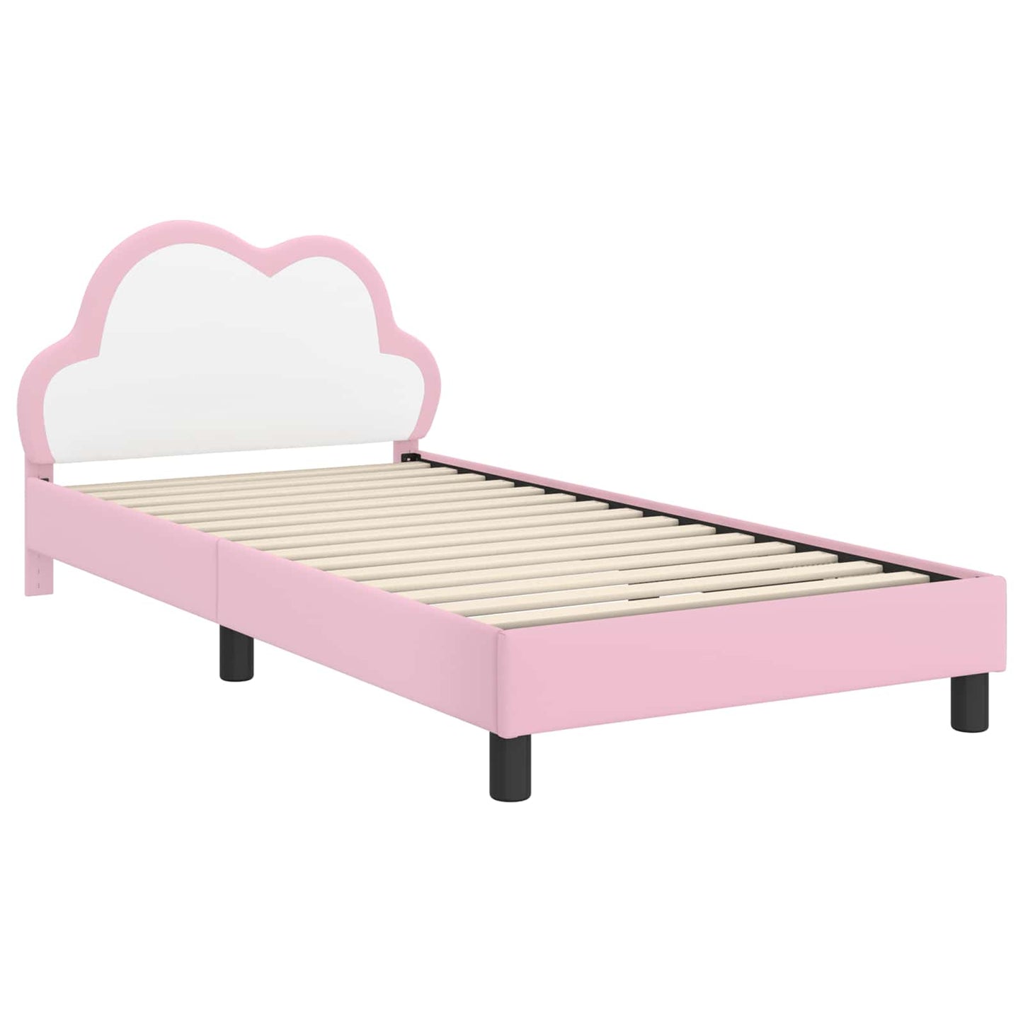 Kinderbettgestell mit Kopfteil Rosa 90 x 200 cm PU