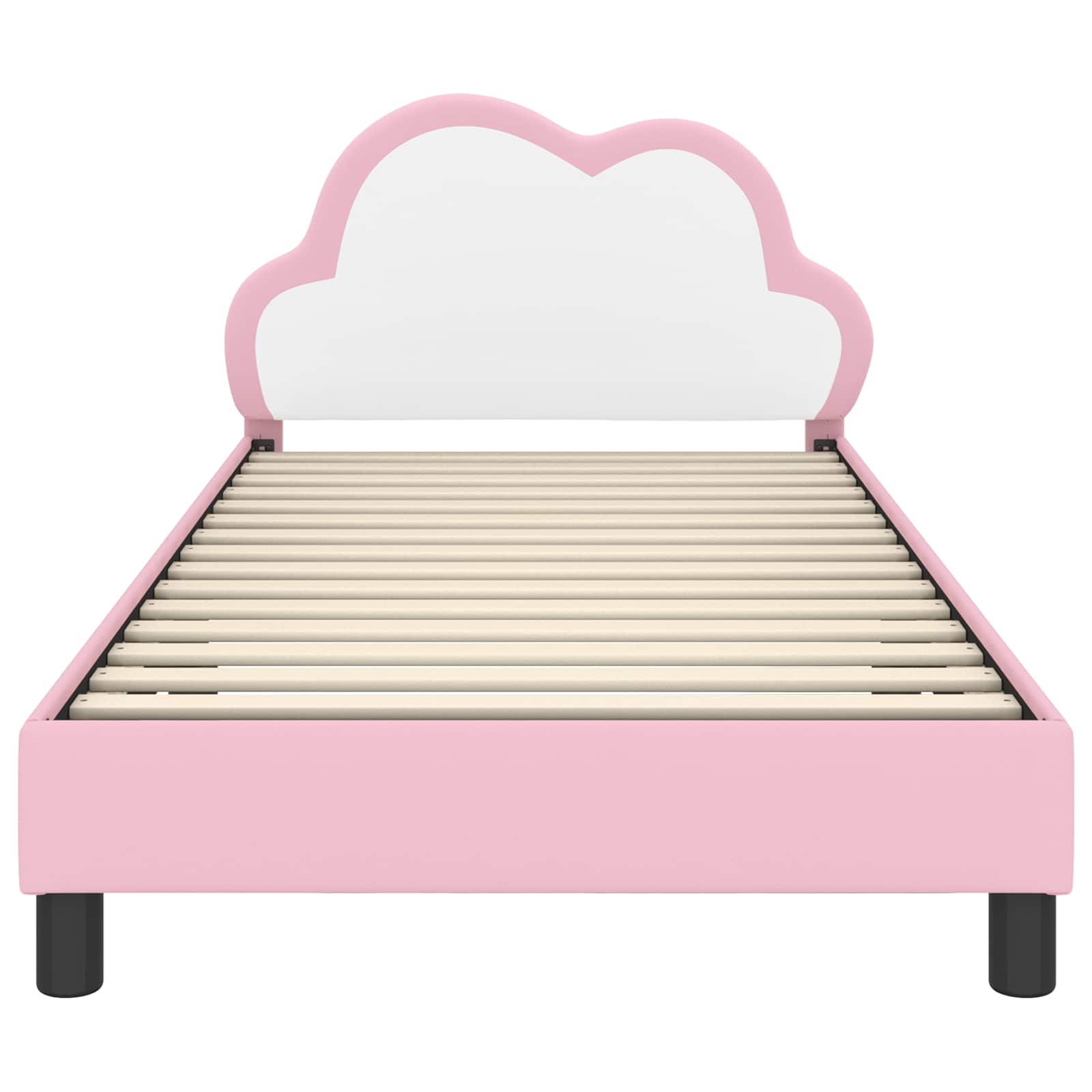 Kinderbettgestell mit Kopfteil Rosa 90 x 200 cm PU