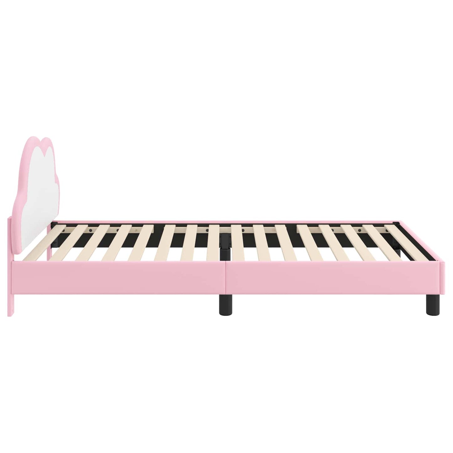 Kinderbettgestell mit Kopfteil Rosa 90 x 200 cm PU