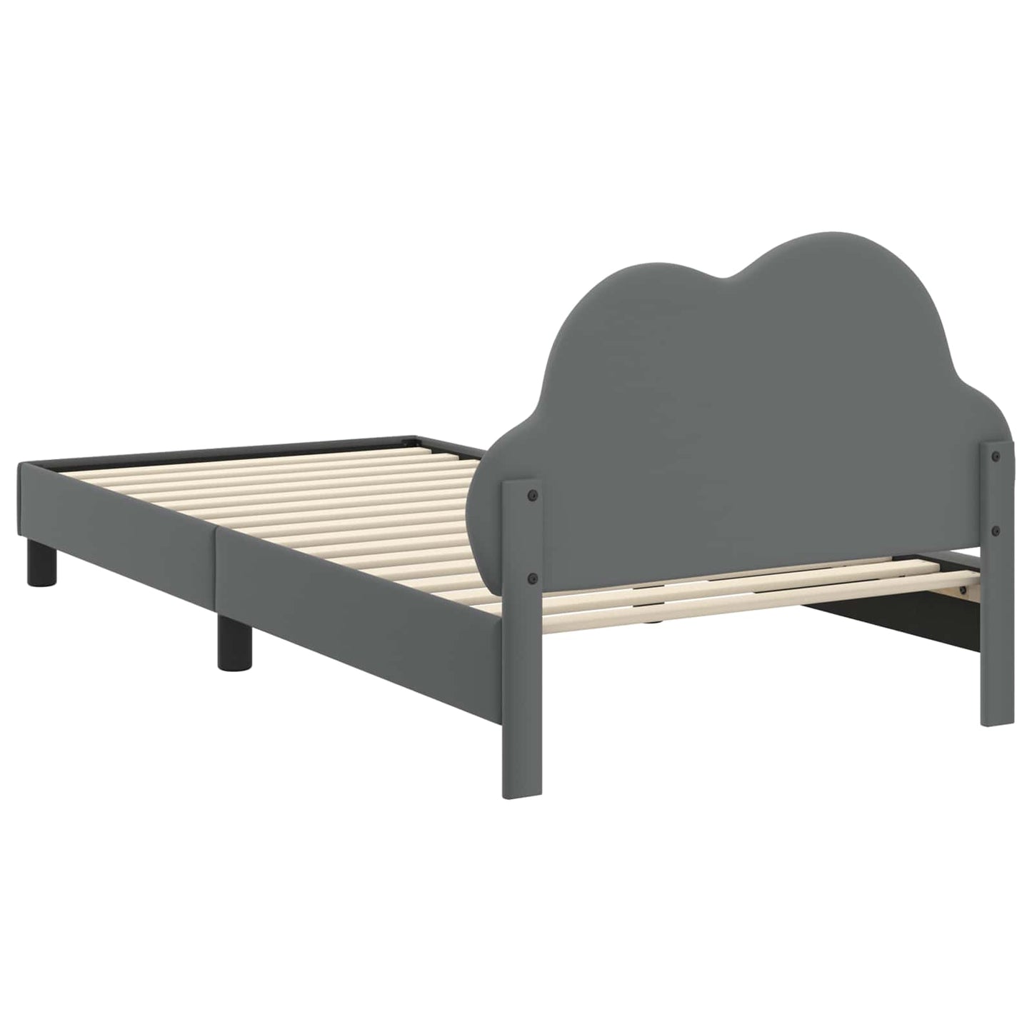 Kinderbettgestell mit Kopfteil Hellgrau 90 x 200 cm PU
