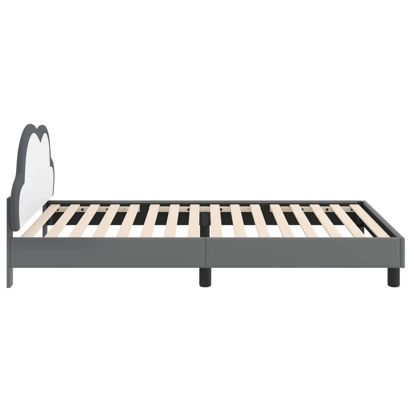 Kinderbettgestell mit Kopfteil Hellgrau 90 x 200 cm PU