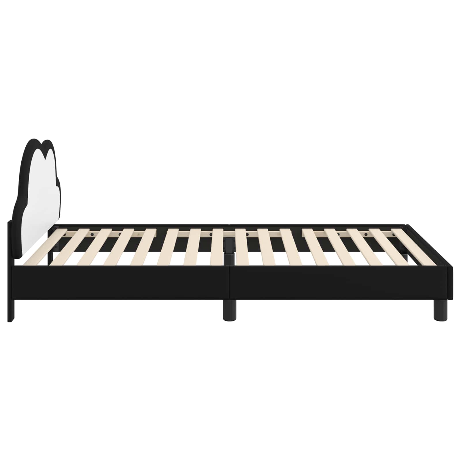 Kinderbettgestell mit Kopfteil Schwarz 90 x 200 cm PU