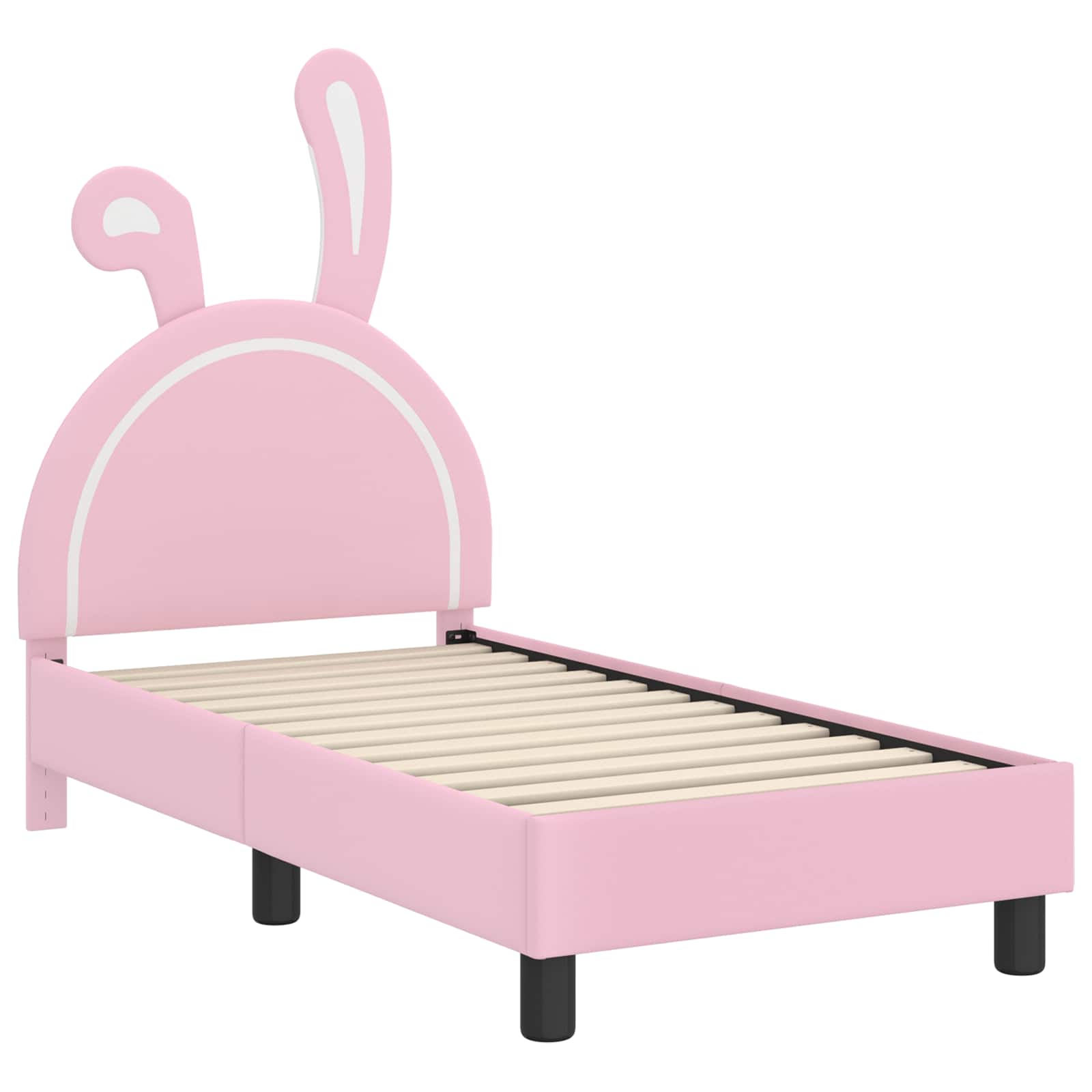 Kinderbettgestell mit Kopfteil Rosa 70 x 140 cm PU