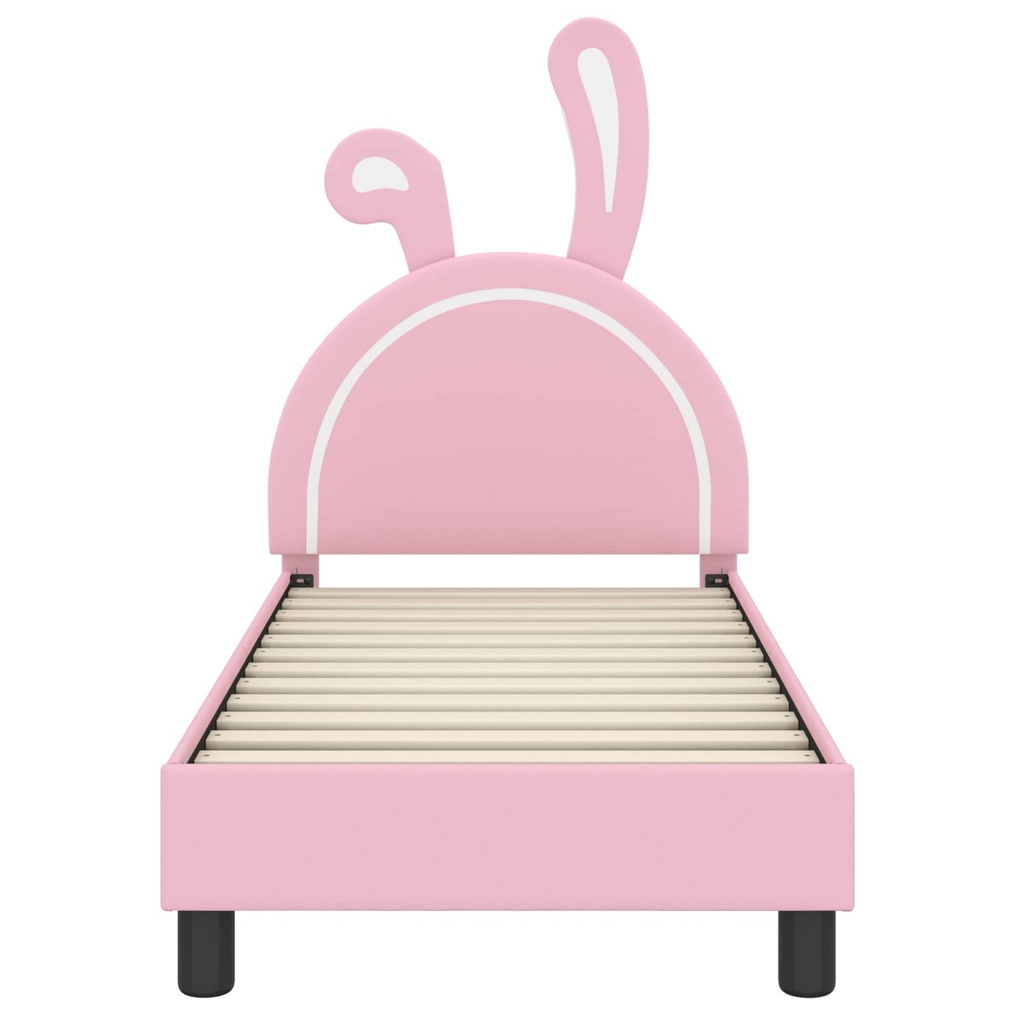 Kinderbettgestell mit Kopfteil Rosa 70 x 140 cm PU