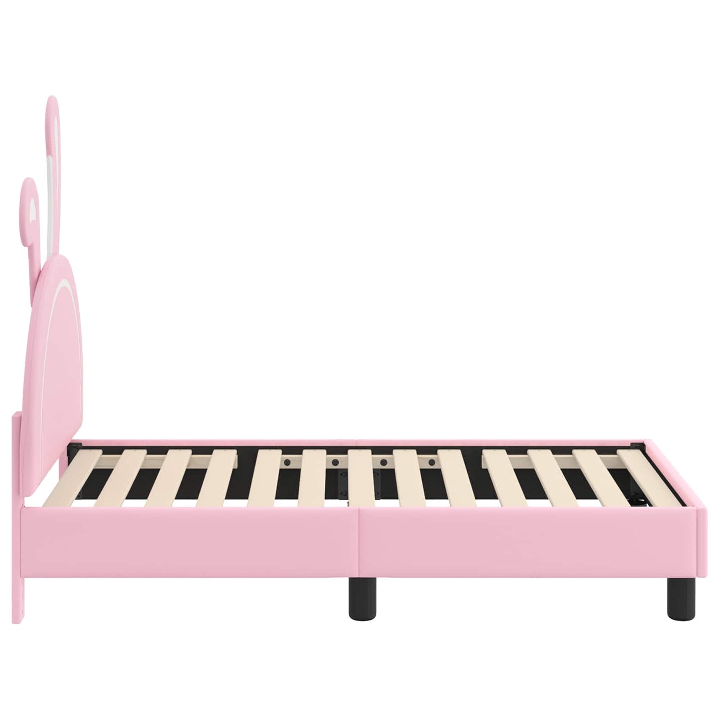 Kinderbettgestell mit Kopfteil Rosa 70 x 140 cm PU