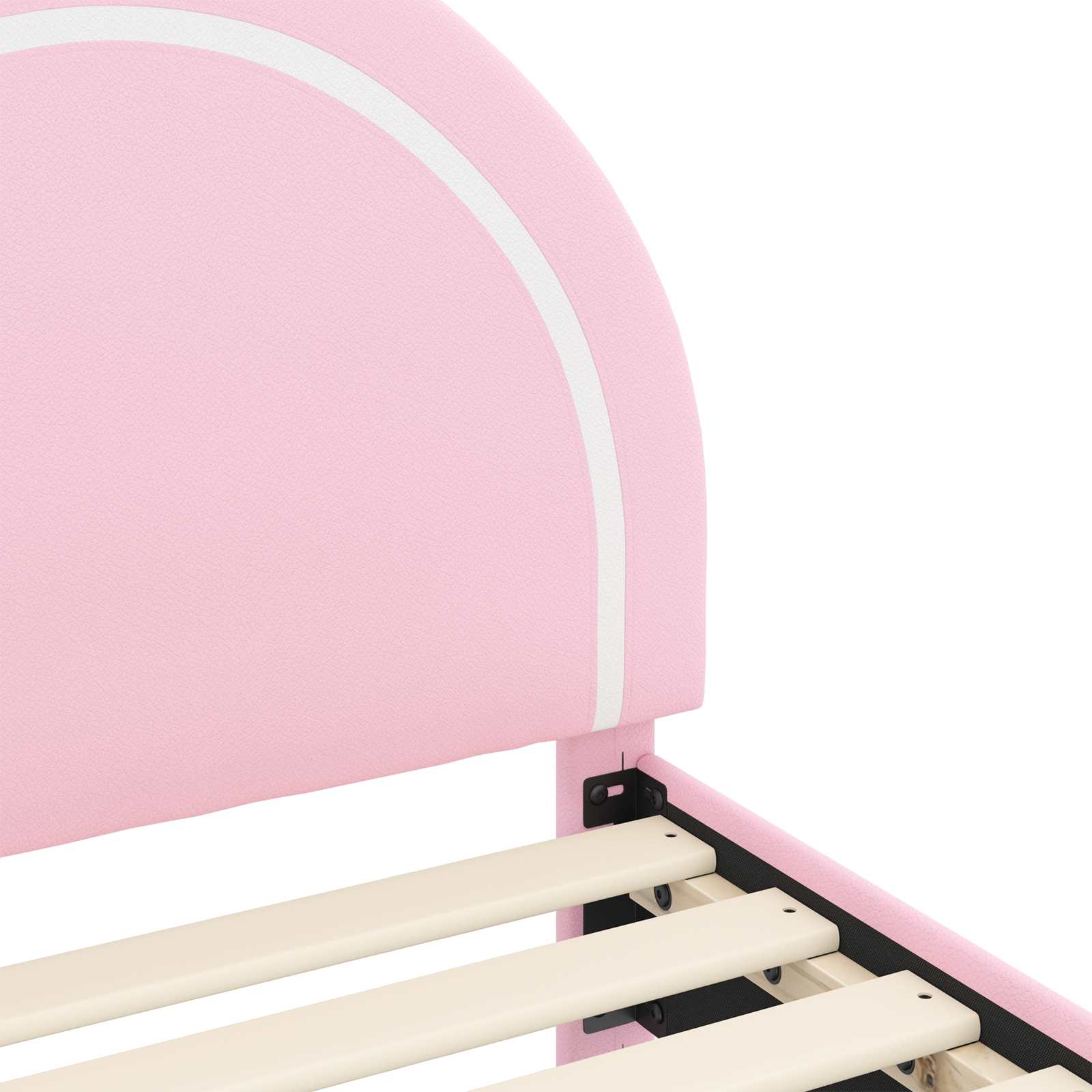 Kinderbettgestell mit Kopfteil Rosa 80 x 160 cm PU