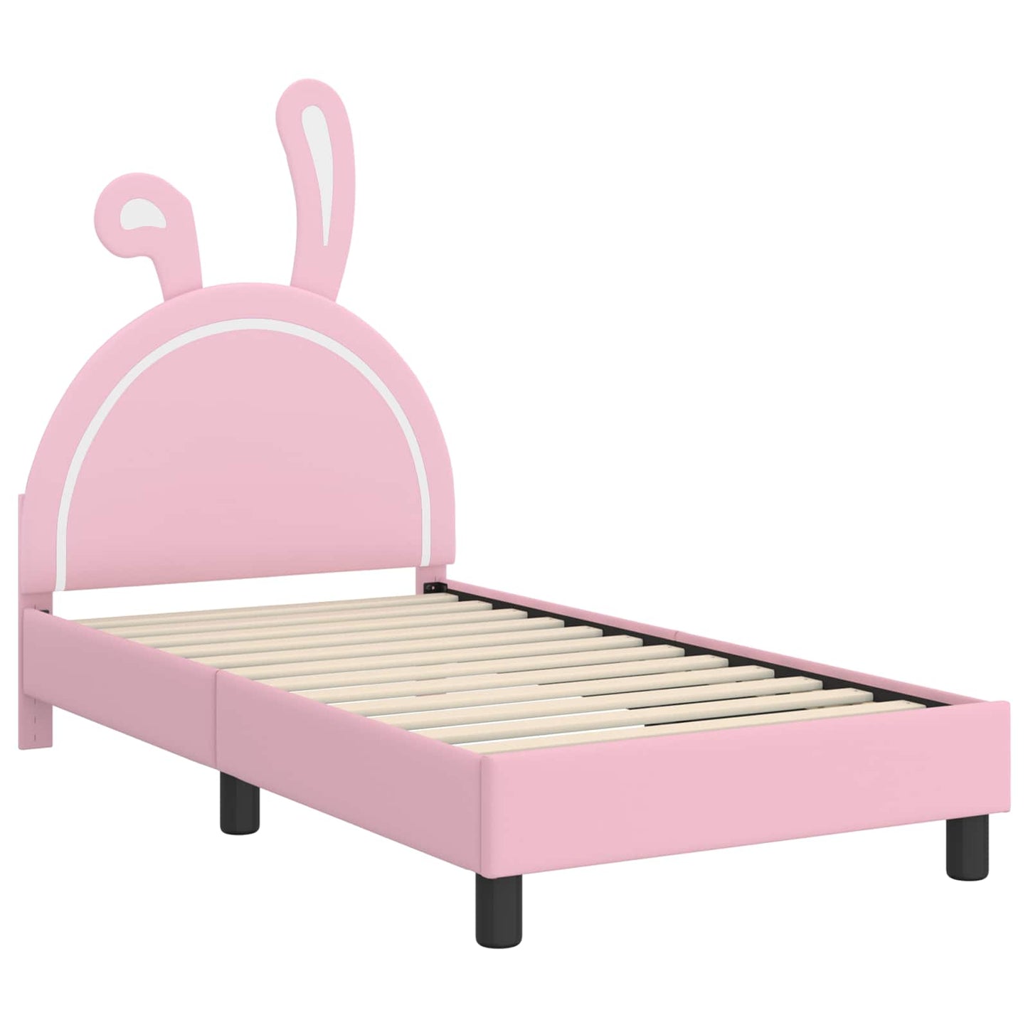 Kinderbettgestell mit Kopfteil Rosa 80 x 160 cm PU