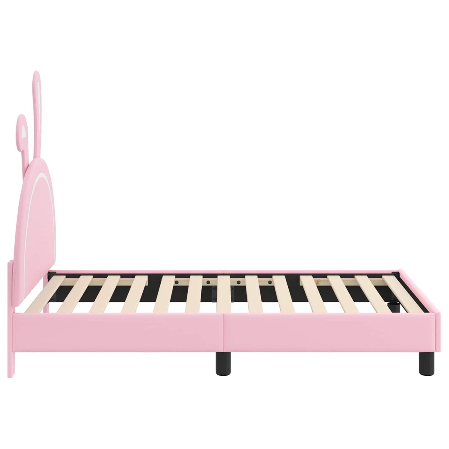 Kinderbettgestell mit Kopfteil Rosa 80 x 160 cm PU