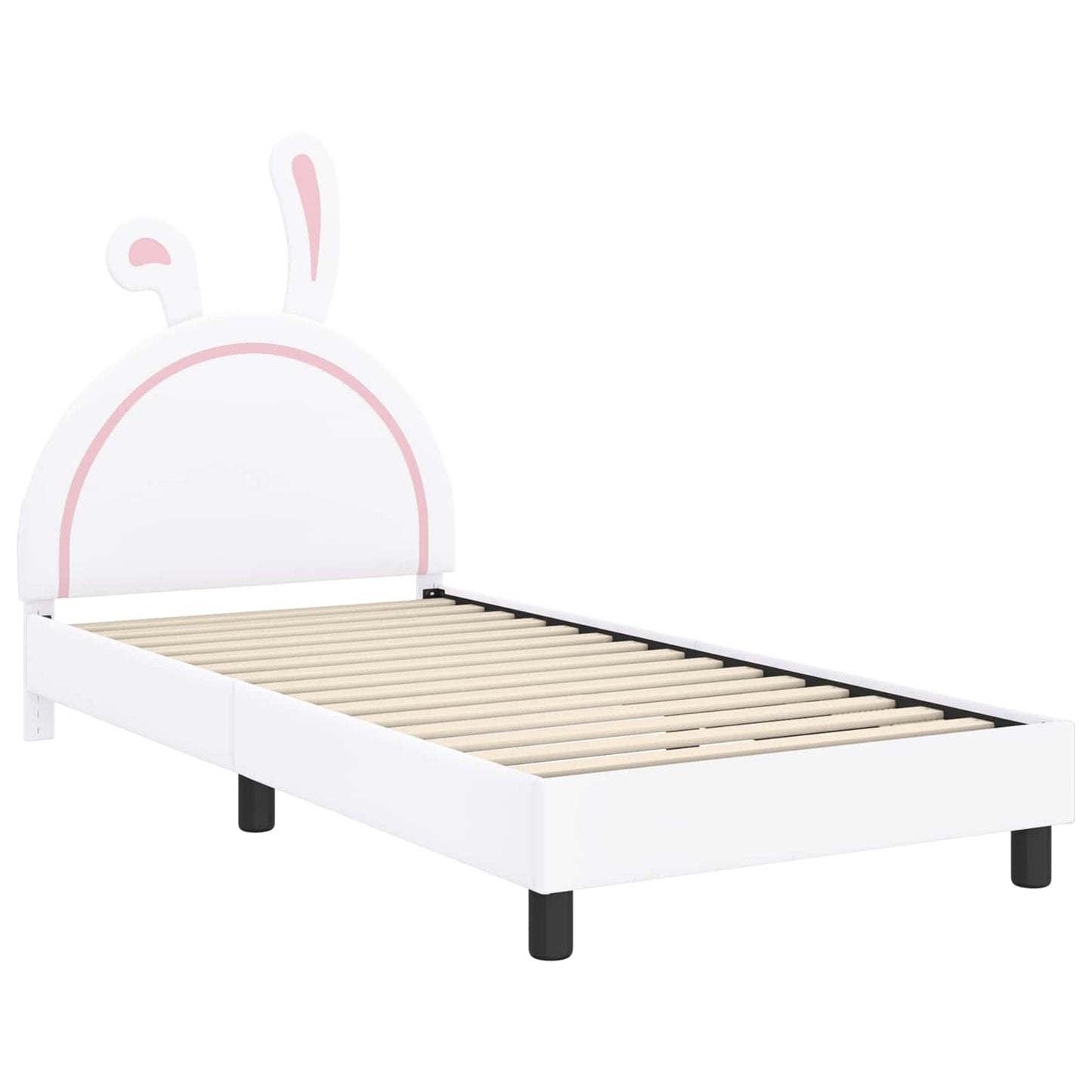 Kinderbettgestell mit Kopfteil Weiß 80 x 200 cm PU