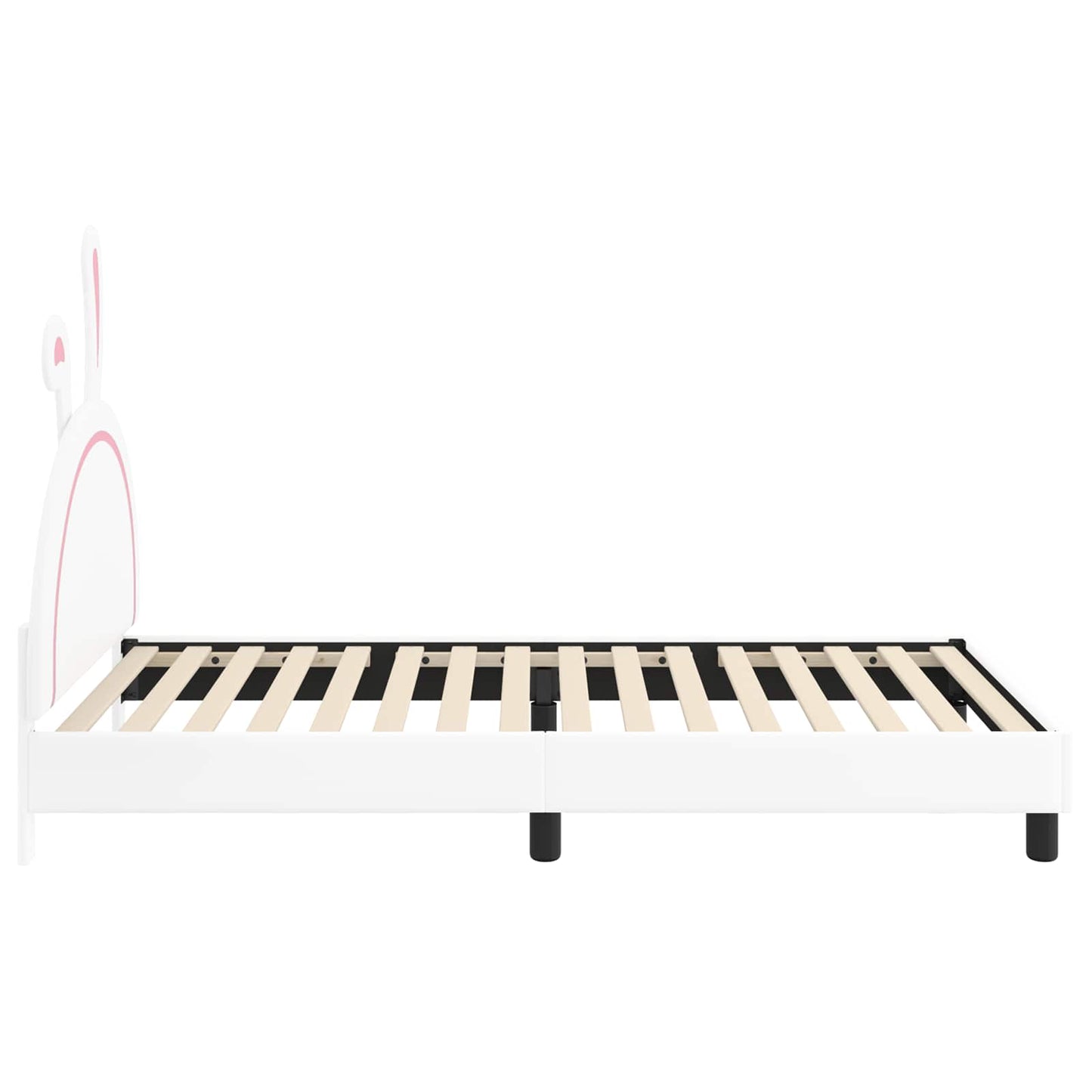 Kinderbettgestell mit Kopfteil Weiß 80 x 200 cm PU