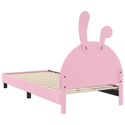 Kinderbettgestell mit Kopfteil Rosa 90 x 190 cm PU
