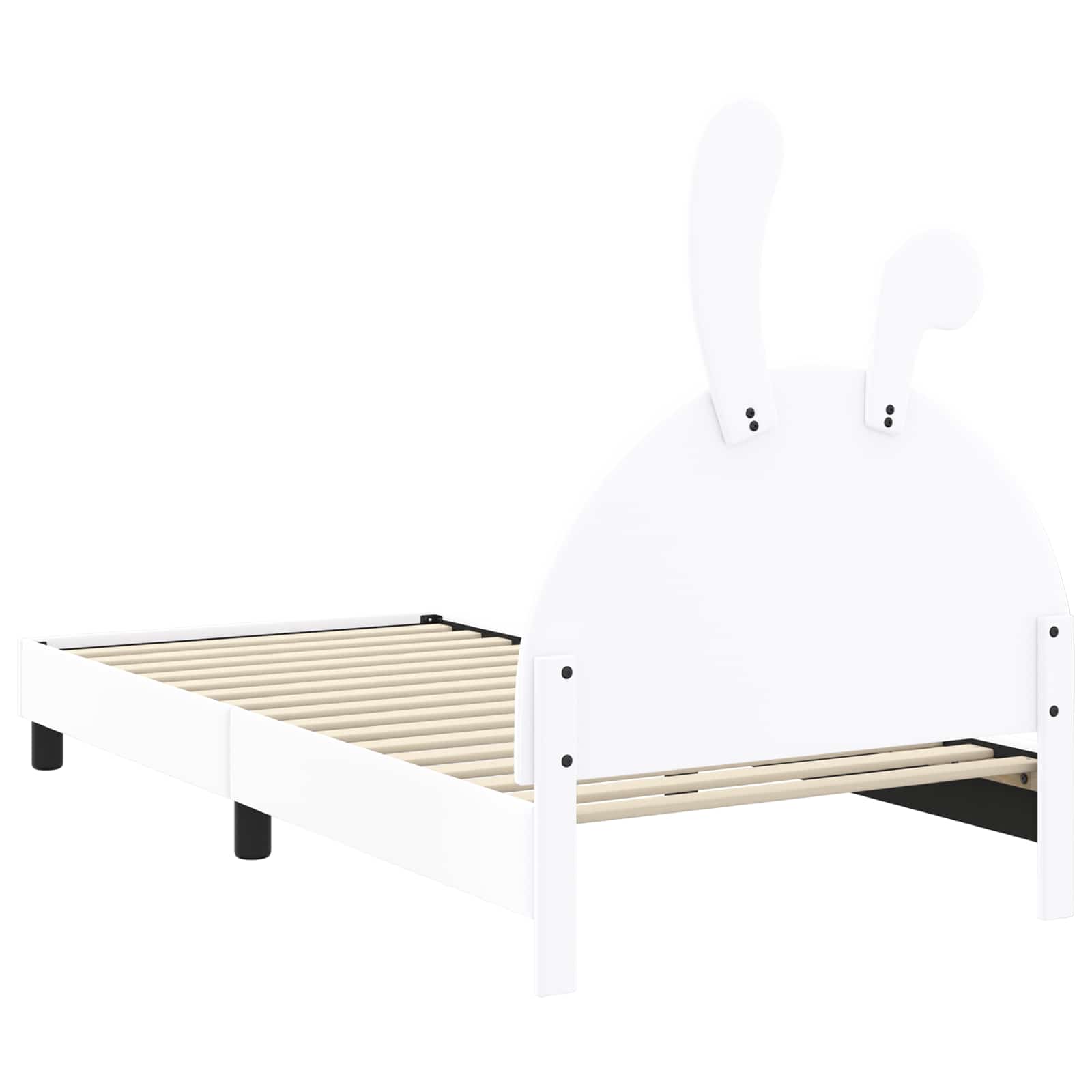 Kinderbettgestell mit Kopfteil Weiß 90 x 200 cm PU