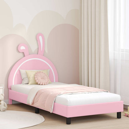 Kinderbettgestell mit Kopfteil Rosa 90 x 200 cm PU