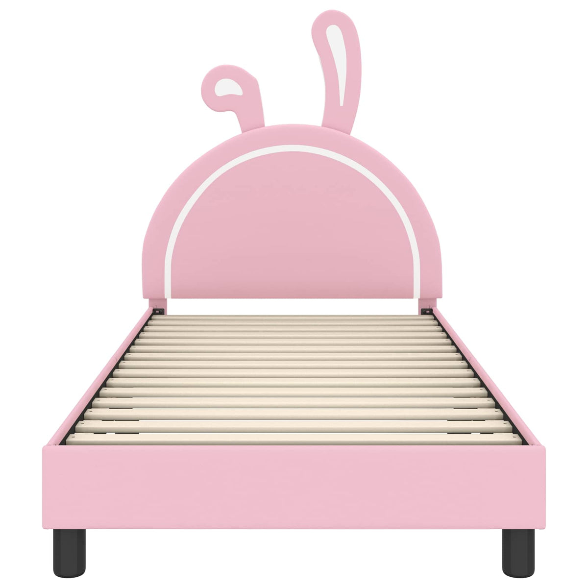 Kinderbettgestell mit Kopfteil Rosa 90 x 200 cm PU