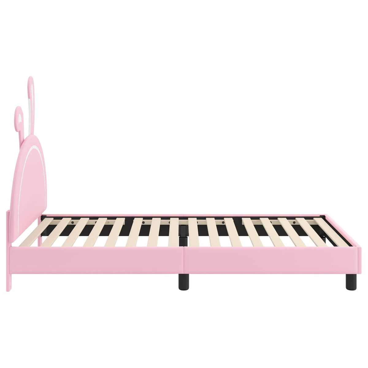 Kinderbettgestell mit Kopfteil Rosa 90 x 200 cm PU