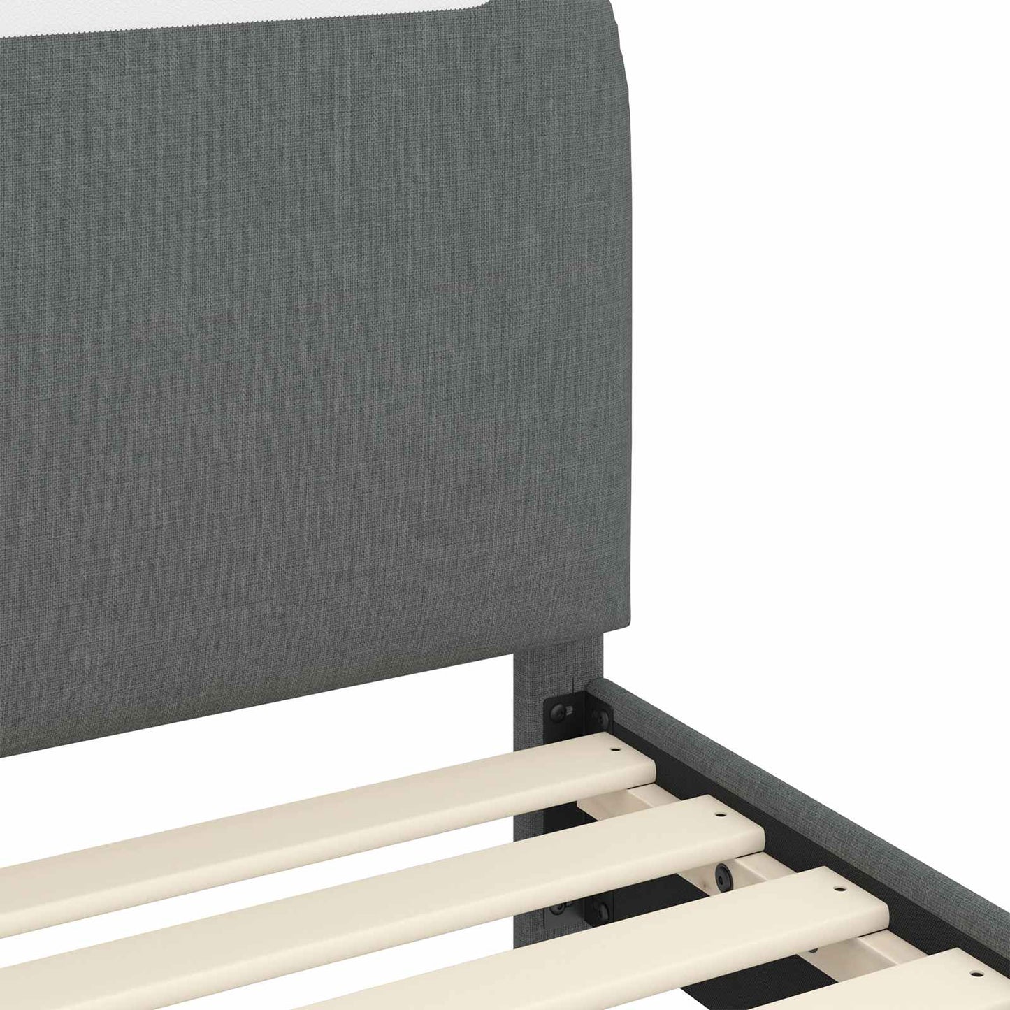 Kinderbettgestell mit Kopfteil Dunkelgrau 70 x 140 cm Stoff