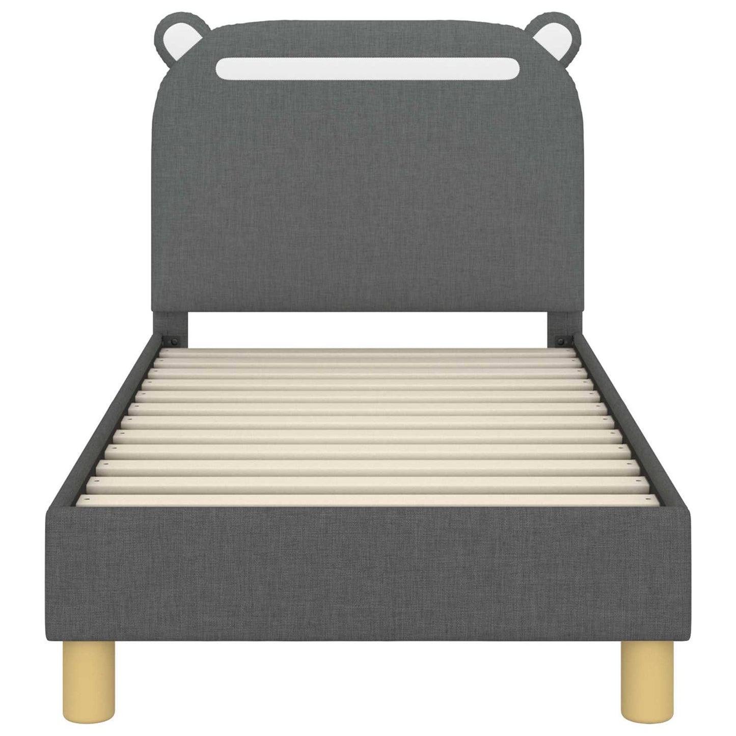 Kinderbettgestell mit Kopfteil Dunkelgrau 70 x 140 cm Stoff
