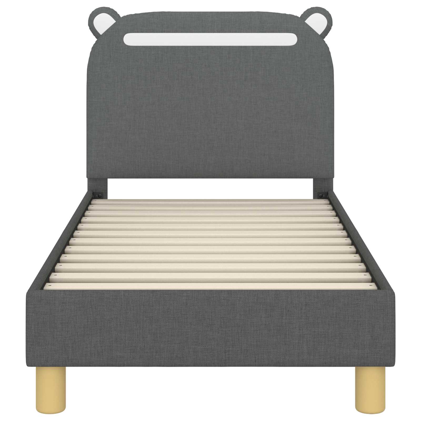 Kinderbettgestell mit Kopfteil Dunkelgrau 70 x 140 cm Stoff