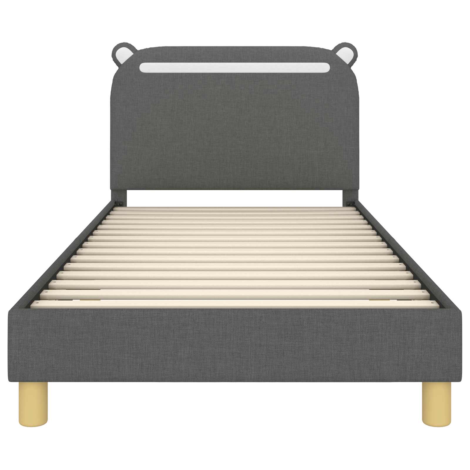 Kinderbettgestell mit Kopfteil Dunkelgrau 80 x 200 cm Stoff