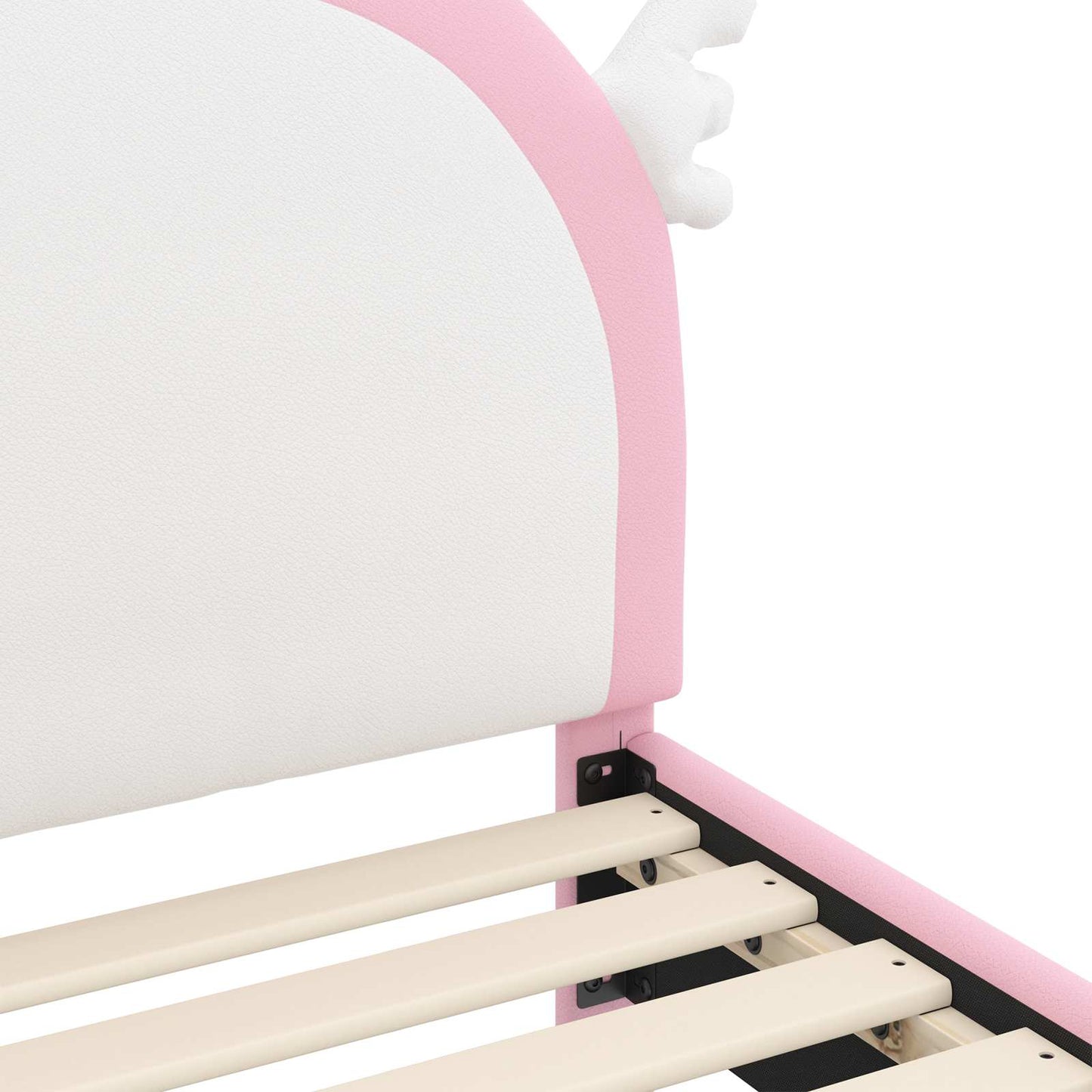 Kinderbettgestell mit Kopfteil Rosa 80 x 160 cm PU