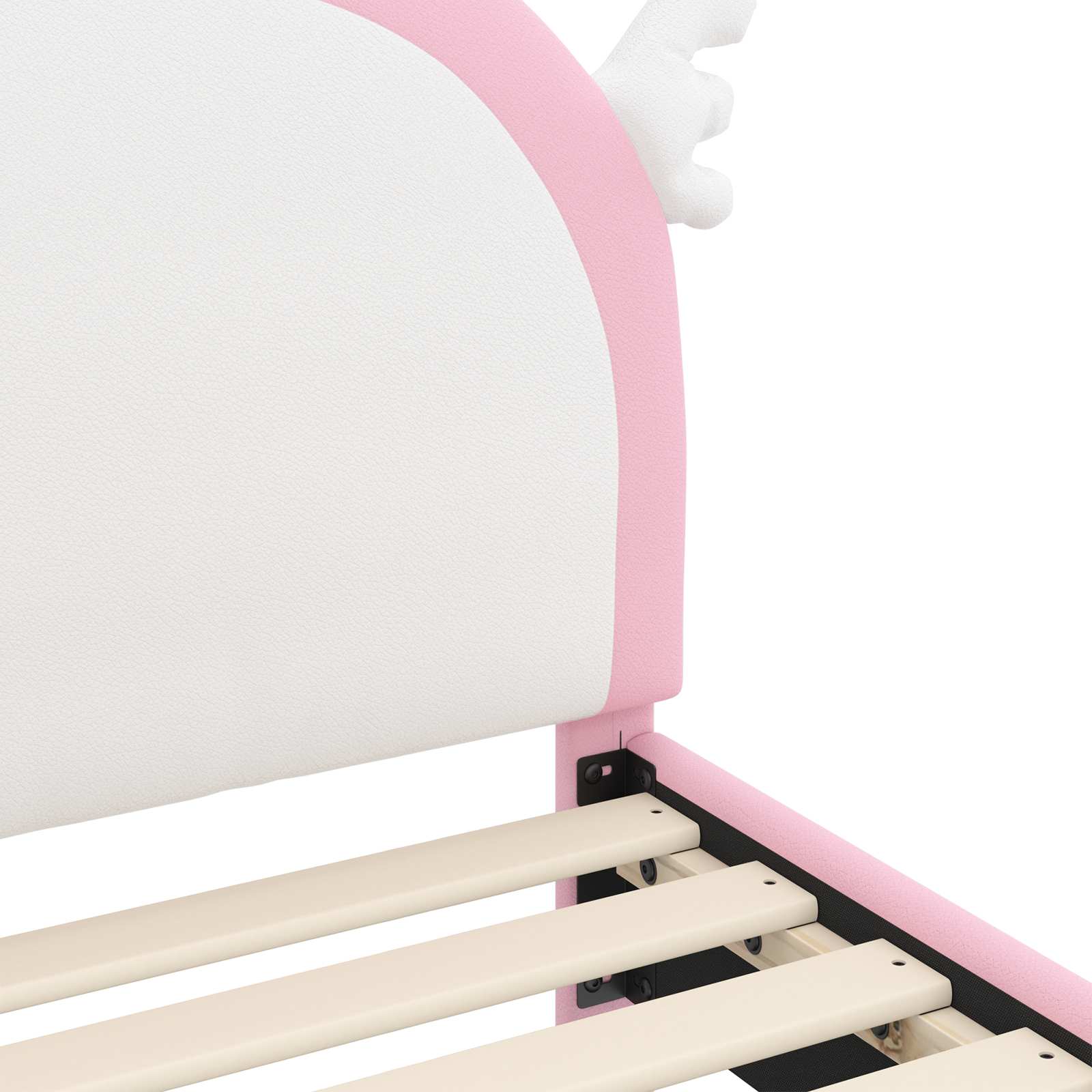 Kinderbettgestell mit Kopfteil Rosa 80 x 160 cm PU