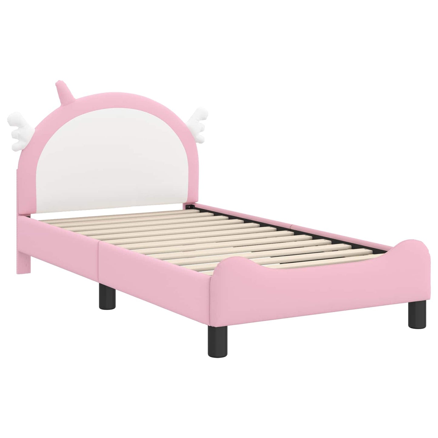 Kinderbettgestell mit Kopfteil Rosa 80 x 160 cm PU
