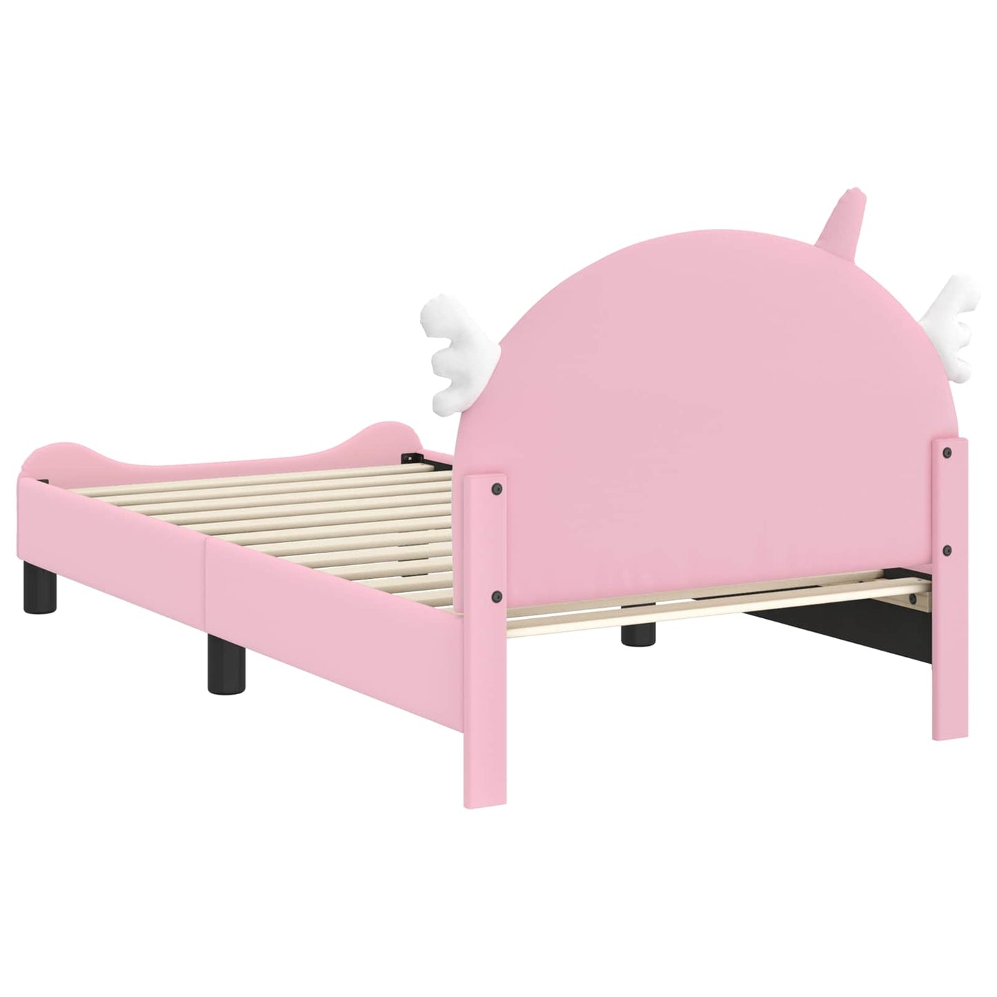 Kinderbettgestell mit Kopfteil Rosa 80 x 160 cm PU