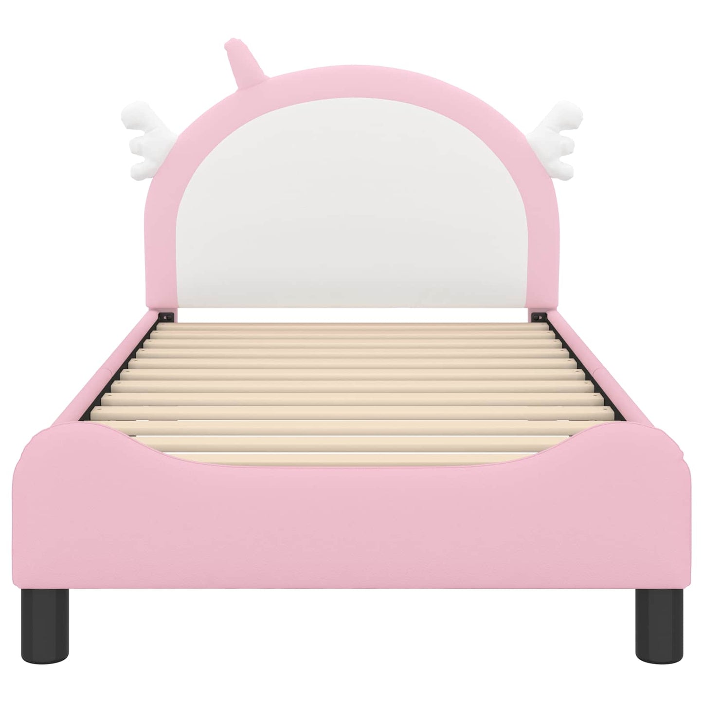 Kinderbettgestell mit Kopfteil Rosa 80 x 160 cm PU