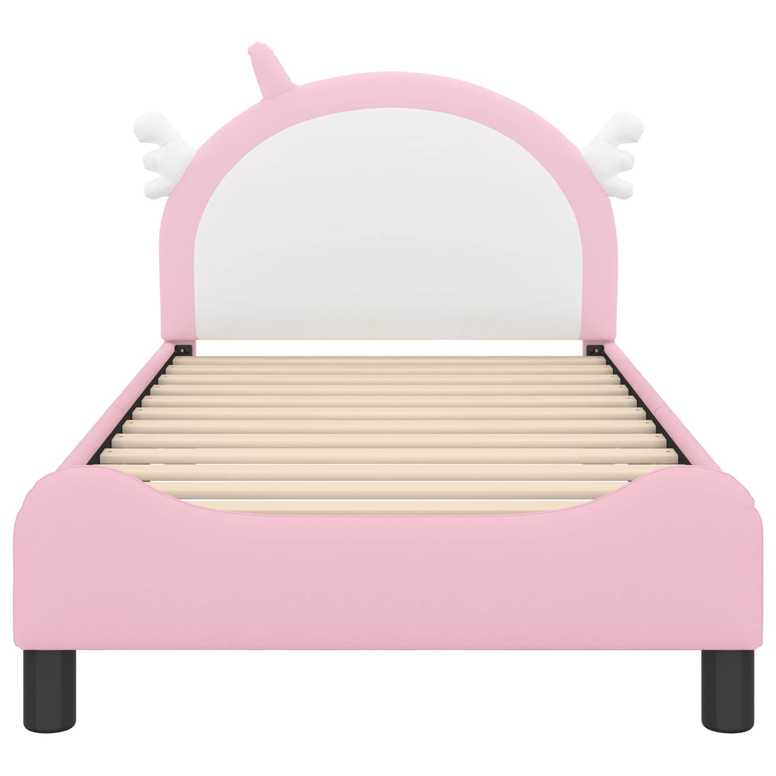 Kinderbettgestell mit Kopfteil Rosa 80 x 160 cm PU