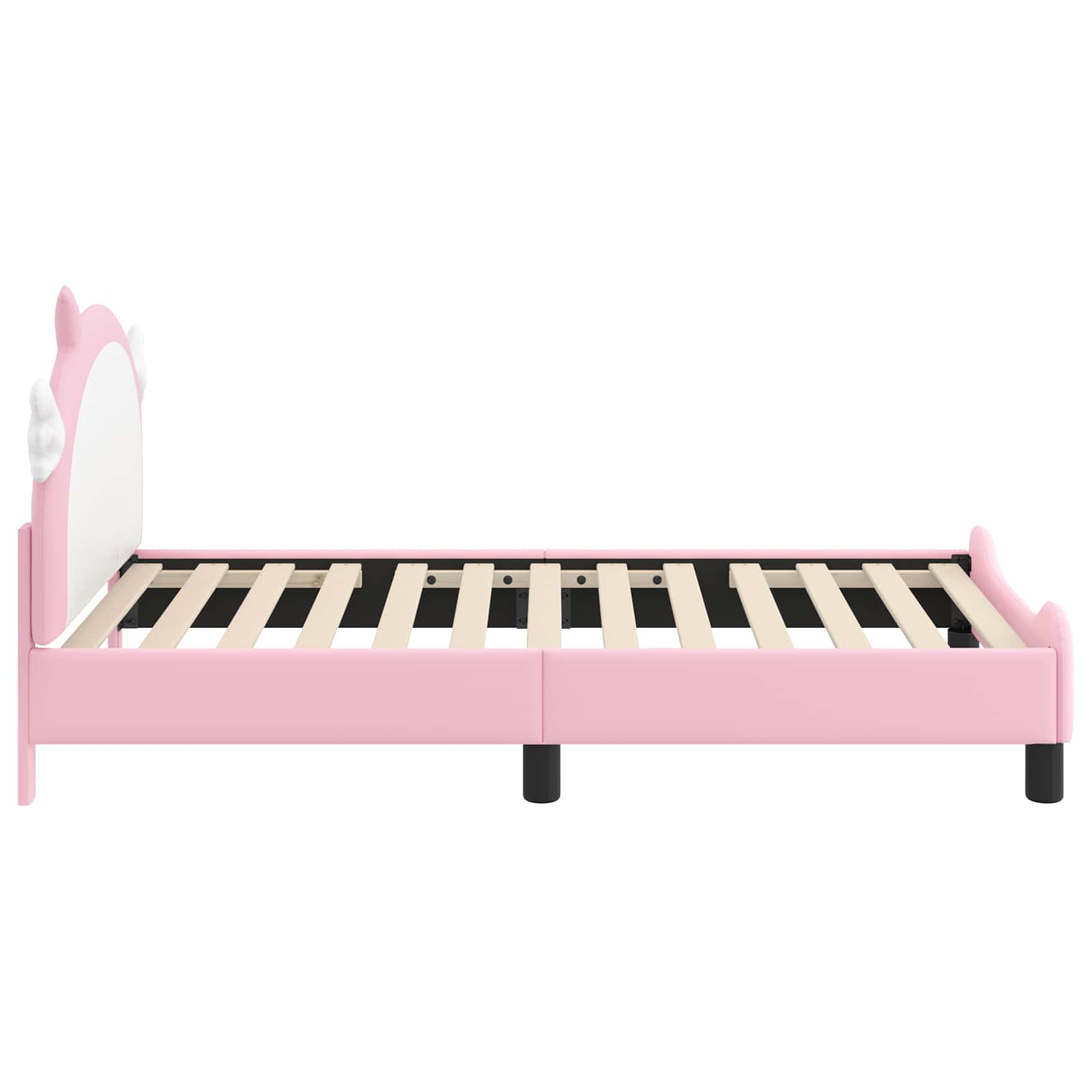 Kinderbettgestell mit Kopfteil Rosa 80 x 160 cm PU