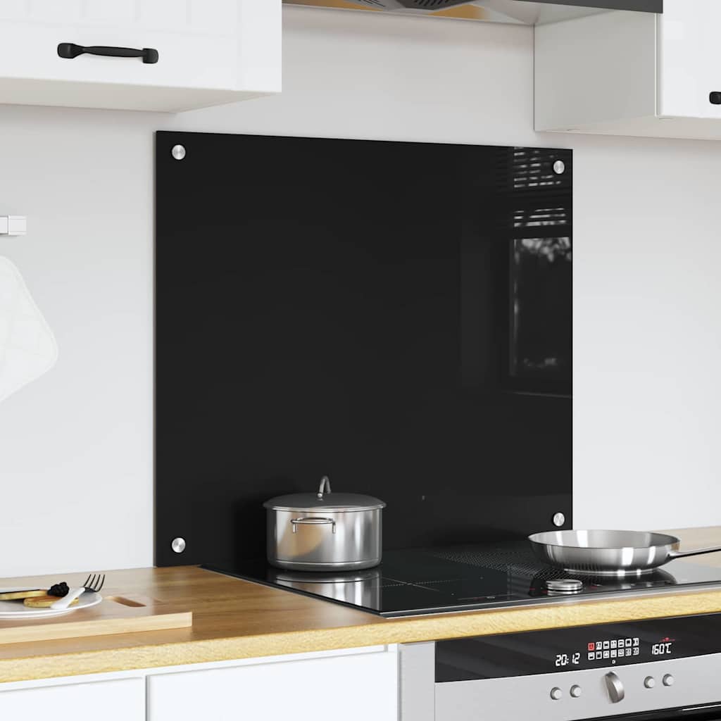 Küchenrückwand Schwarz 70 x 60 cm Gehärtetes Glas