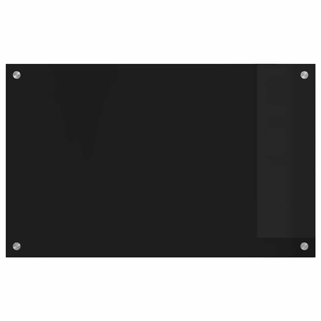 Küchenrückwand Schwarz 80 x 50 cm Gehärtetes Glas