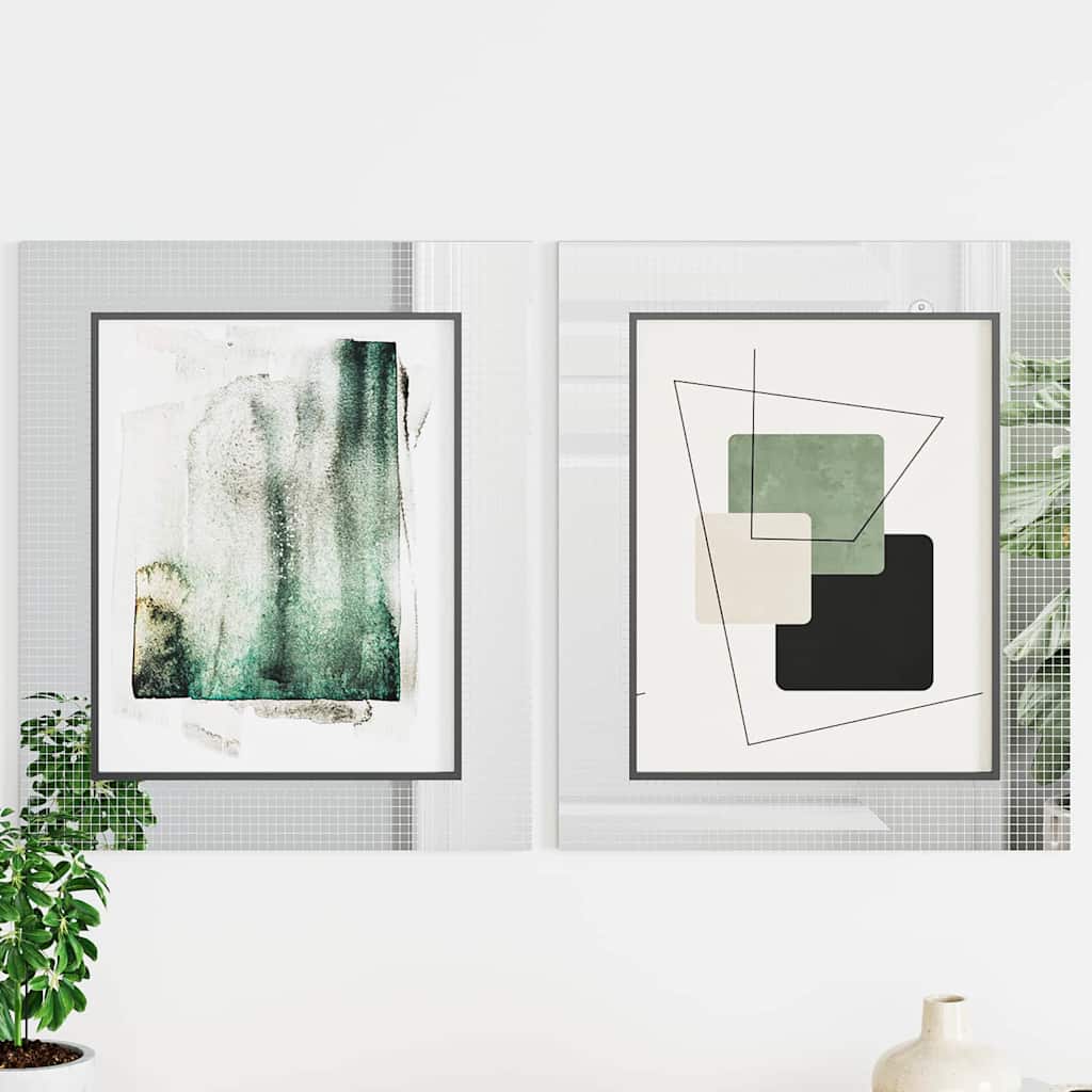 Spiegel-Mosaikfliese Geometrisch 3 Stk. Silber 30 x 30 cm Glas