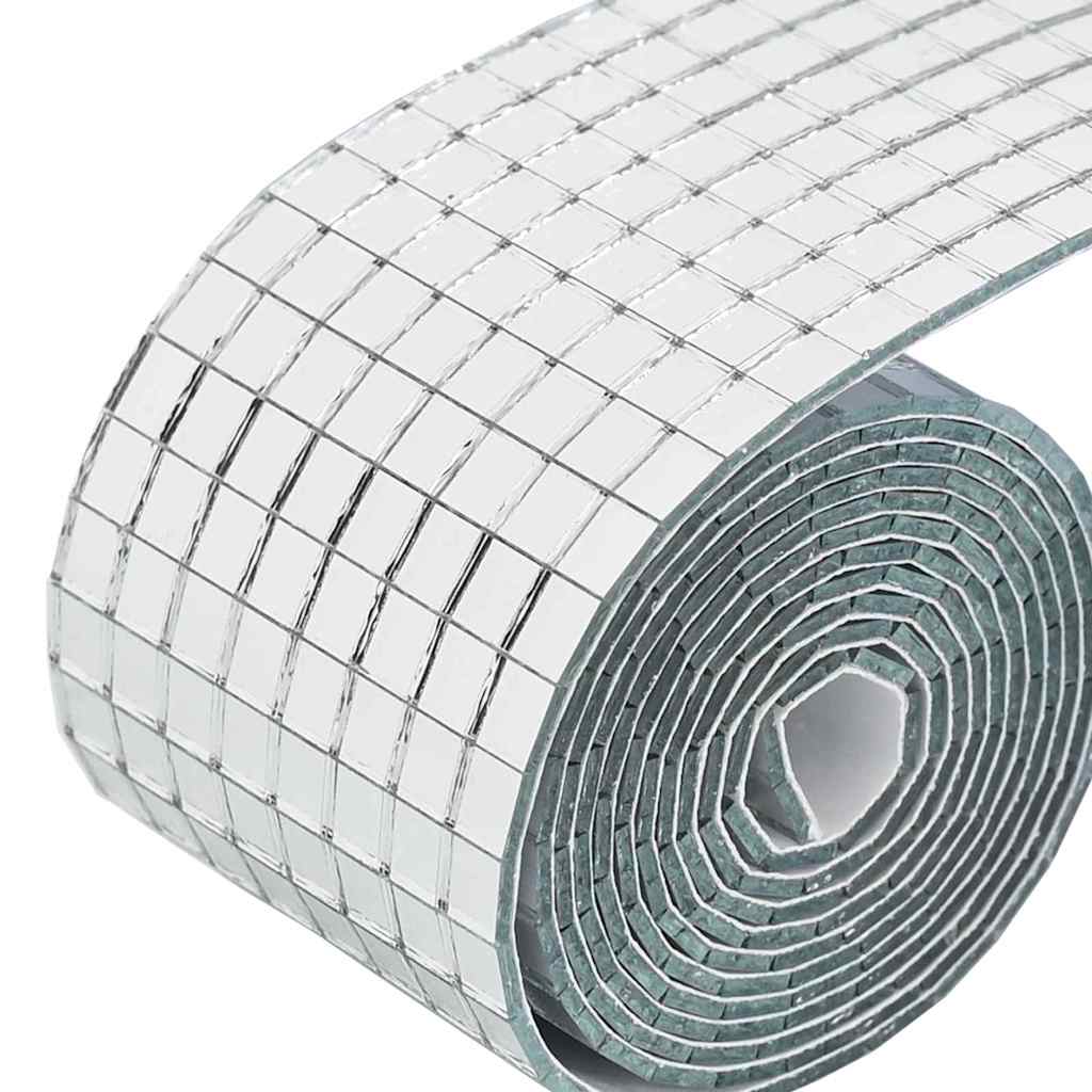 Spiegel-Mosaikfliese Geometrisch 3 stk. Silber 100 x 4 cm Glas