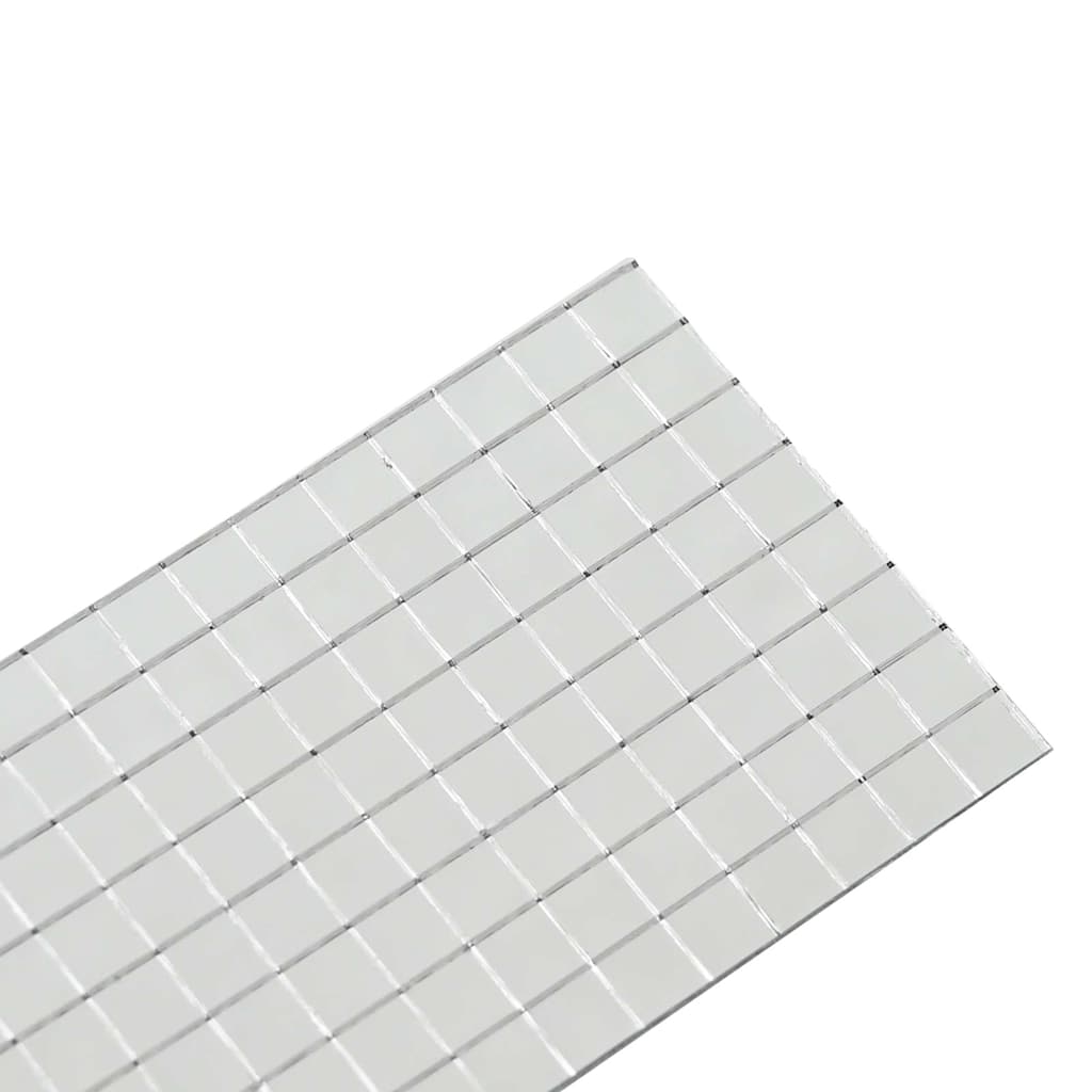 Spiegel-Mosaikfliese Geometrisch 3 stk. Silber 100 x 4 cm Glas