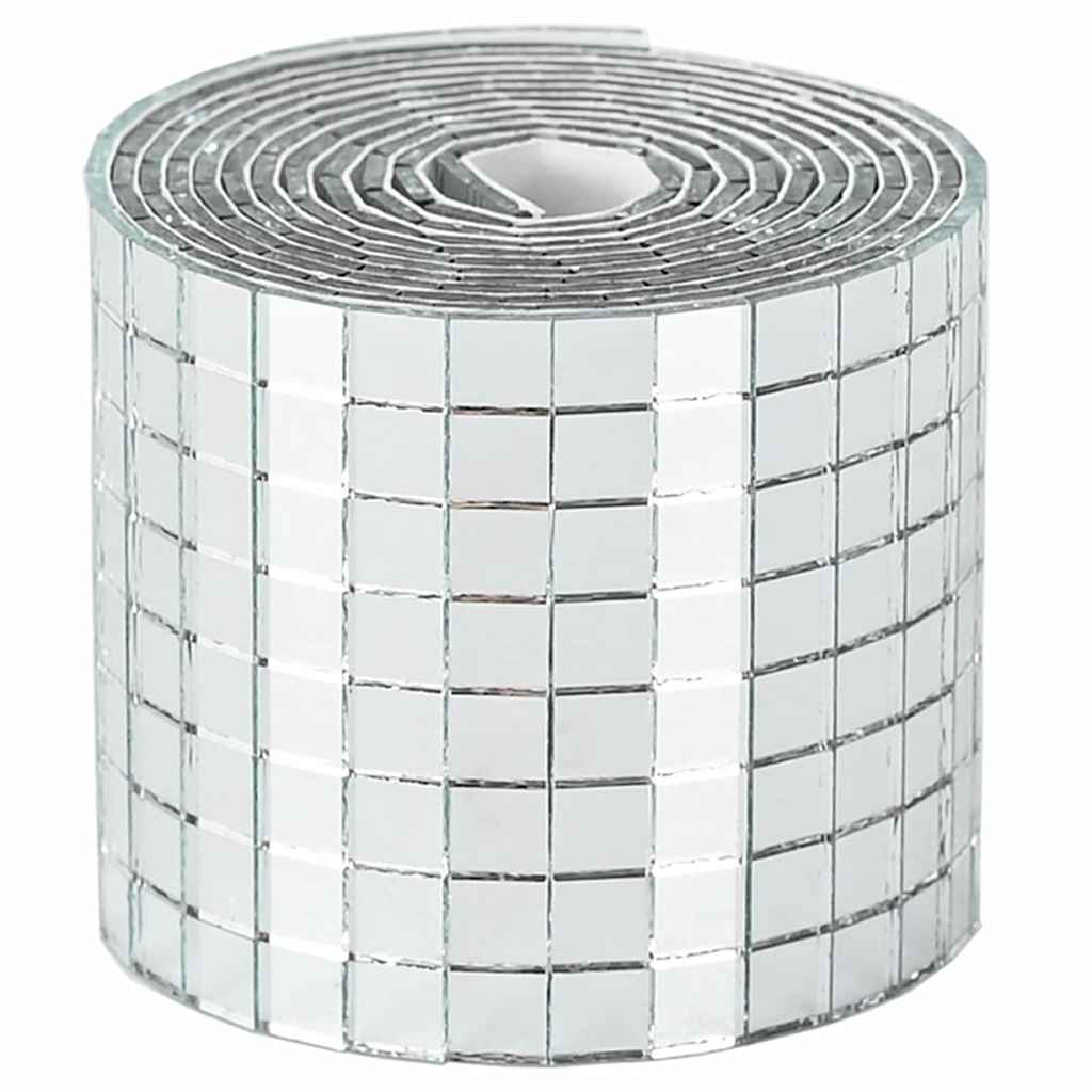 Spiegel-Mosaikfliese Geometrisch 3 stk. Silber 100 x 4 cm Glas