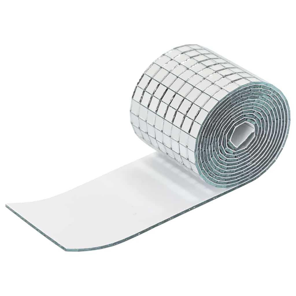 Spiegel-Mosaikfliese Geometrisch 3 stk. Silber 100 x 4 cm Glas