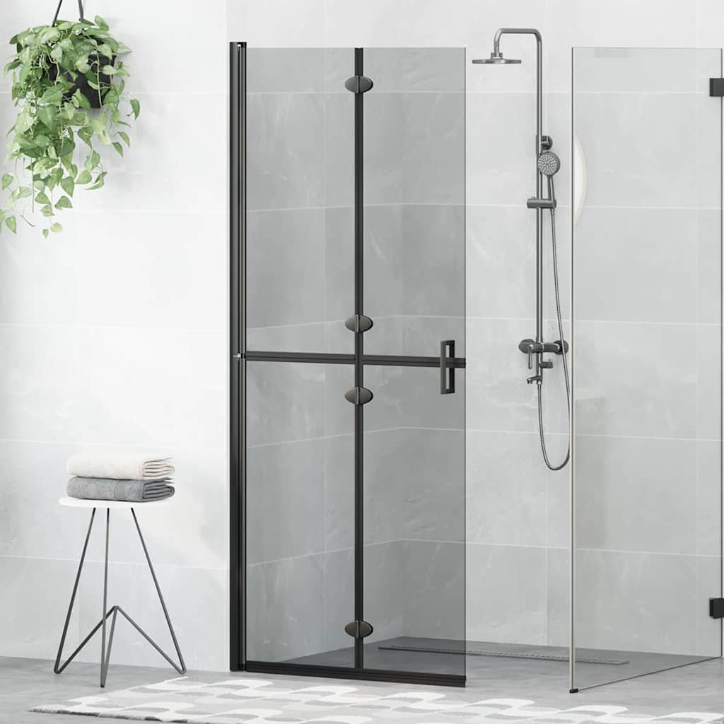 Walk-In Duschwand Schwarz 80 x 6,5 x 190 cm