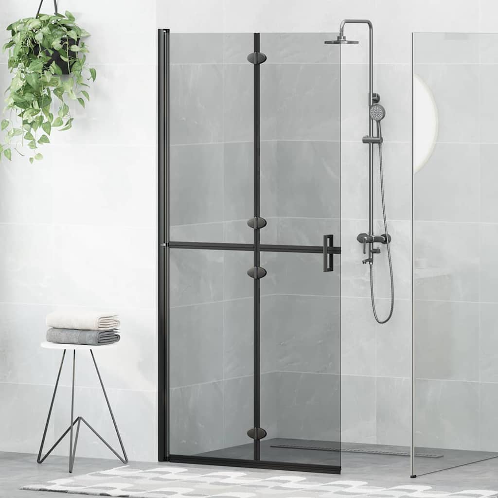 Walk-In Duschwand Schwarz 90 x 6,5 x 190 cm
