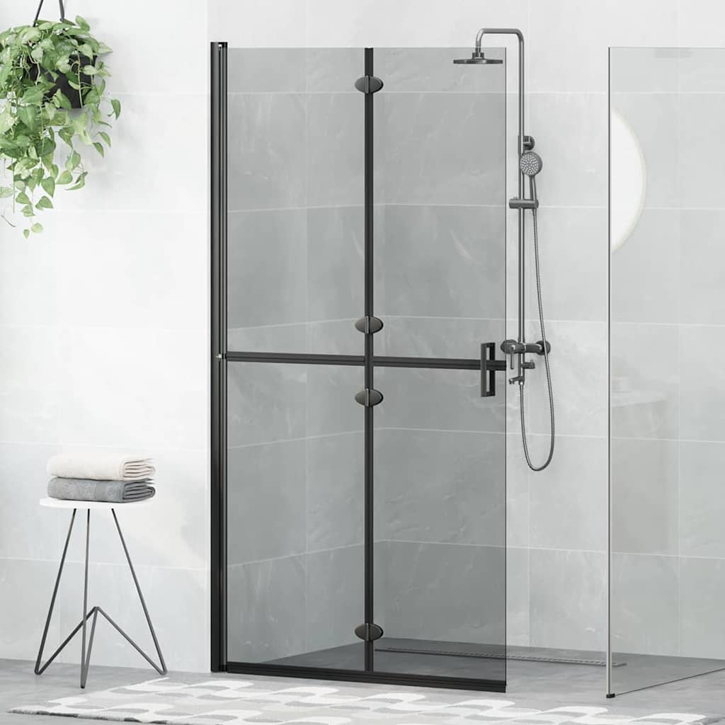 Walk-In Duschwand Schwarz 100 x 6,5 x 190 cm