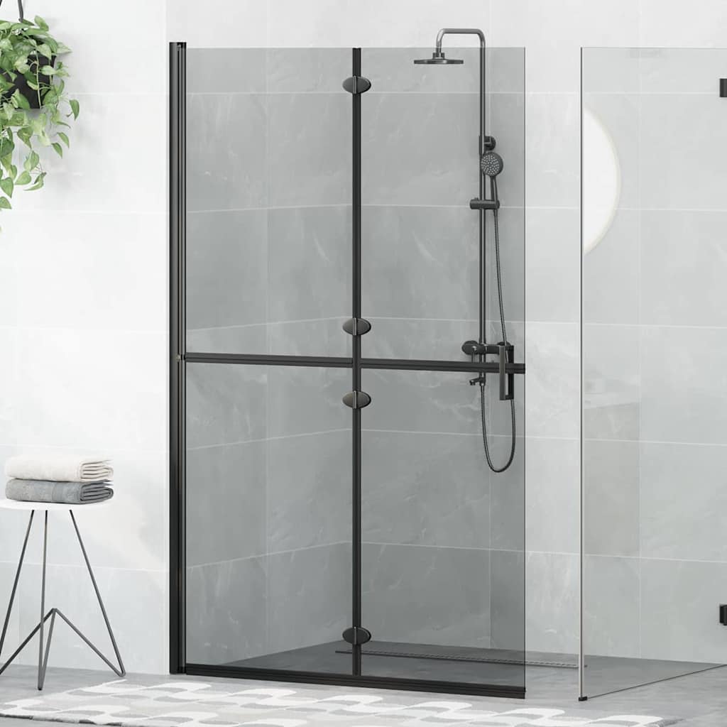 Walk-In Duschwand Schwarz 120 x 6,5 x 190 cm