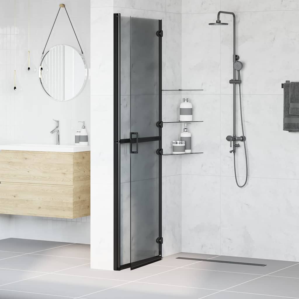 Walk-In Duschwand Schwarz 120 x 6,5 x 190 cm