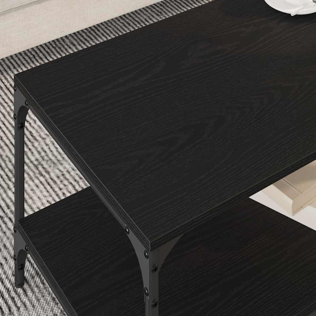 Couchtisch Schwarz Eichen-Optik 80 x 50 x 40 cm Holzwerkstoff