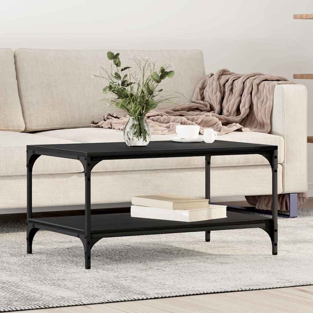 Couchtisch Schwarz Eichen-Optik 80 x 50 x 40 cm Holzwerkstoff